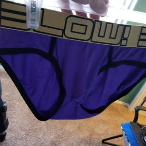 a pair of mens xl purple Andrew Christian